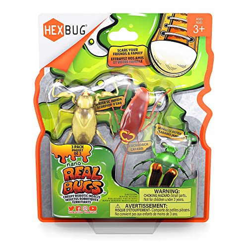 Hexbug 477-7801 501094 Nano Real Bugs 3-Pack, Scherzartikel, Insekten-Imitation, Krabbelspaß, ab 3 Jahre von Hexbug