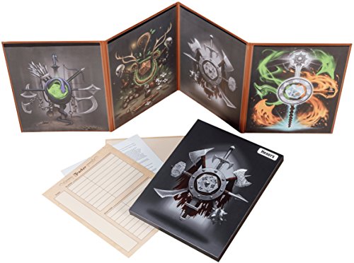 Hexers Game Master Screen - Dungeons and Dragons D&D DND DM Pathfinder RPG Role Playing Compatible - 4 Customizable Panels - Inserts Included Dry Erase Tracker Sheet von Hexers