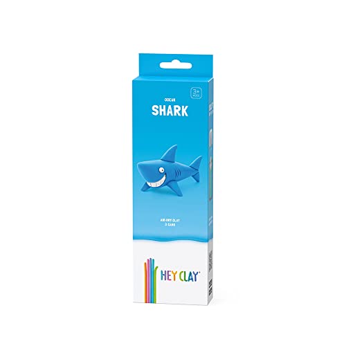 Hey Clay Shark Modellierpaste kleines Set Shark Modelliermasse für Kinder in kleiner Packung mit 1 Motiv mit 3 Farben Sharkey Set Hai Charakter Interaktive App Ungiftig von Hey Clay