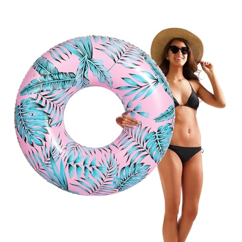 HeySplash Aufblasbarer Schwimmring, 107cm Aufblasbar Schwimmreifen, Swimming Pool Wasserspielzeug Zubehör Kinder Erwachsene für Strand Party, Rosa von HeySplash