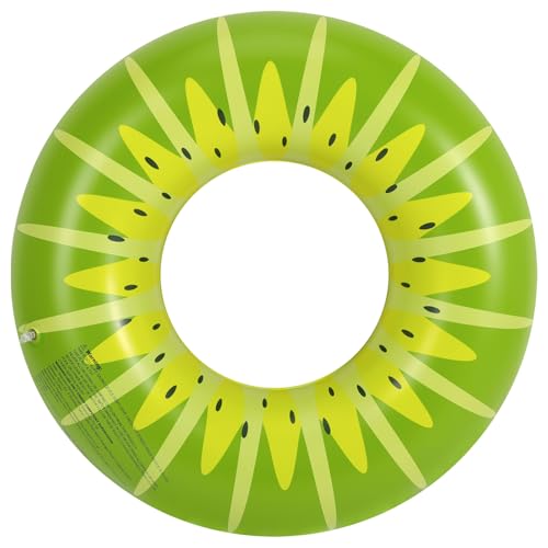 HeySplash Aufblasbarer Schwimmring, Haltbar Donut Schwimmreifen Luftmatratze für Pool Strand Partyzubehör Swimming, Sommer Float Zubehör Spielzeug für Erwachsene Kinder, 90cm Durchmesser, Grüner Kiwi von HeySplash