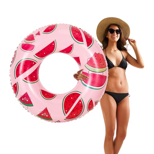 HeySplash Cartoon Schwimmring, Aufblasbar Haltbar Runde Schwimmreifen Flamingo Sommer Pool Beach Party Lounge Floßrohr Spielzeug mit Reparatursatz für Erwachsene 80 cm Durchmesser, Rosa von HeySplash