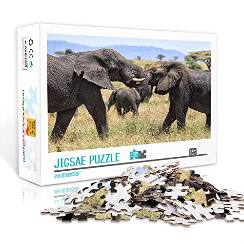 Minipuzzle für Erwachsene 1000 Teile Puzzle Elefant Machen Sie EIN einzigartiges Puzzlegeschenk (Kartonpuzzle 38x26 cm) Puzzle für Erwachsene 1000 Teile von Heyazc