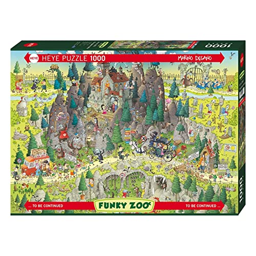 HEYE Wimmelbild Cartoon Puzzle 1000 Teile 'Transsylvanian Habitat' mit lustigen Grusel-Motiven. Reihe Funky Zoo. Perfekt für die Puzzlematte. Gelegte Größe: 70 x 50 cm von Heye Puzzle