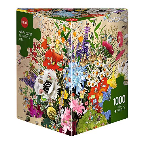 HEYE 29787 - Flower's Life Triangular, Marino Degano, inklusiv Poster, 1000 Teile Puzzle von Heye