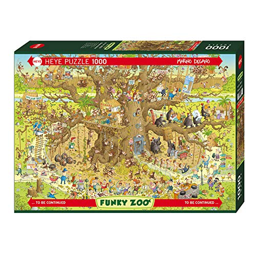 HEYE 29833 Monkey Habitat Standard 1000 Teile, Marino Degano, Funky Zoo, Brown von HEYE