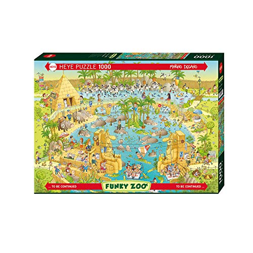 Heye FBA_HY29693 Nile Habitiat, Funky Zoo, Degano Puzzle, Brown: 1000 Teile (1000 Teile Puzzle Heye) von Heye