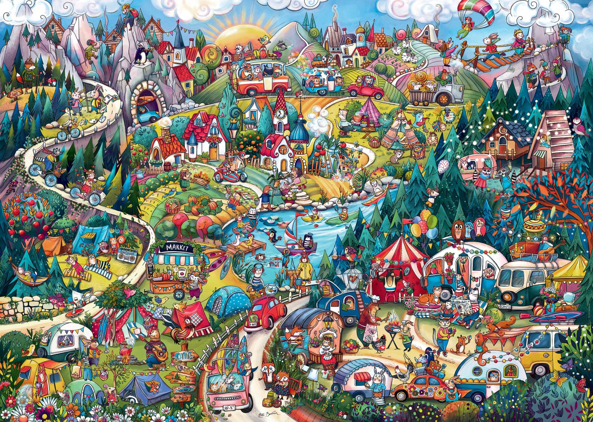 Heye Go Camping 2000 Teile Puzzle Heye-29930 von Heye