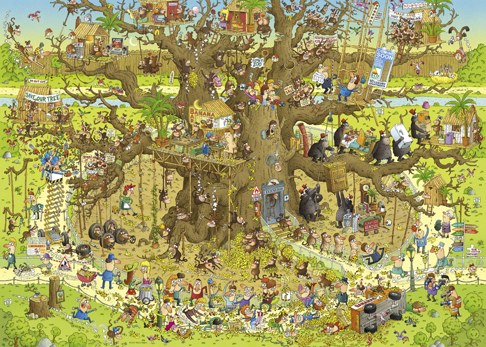 Heye Marino Degano - Monkey Habitat 1000 Teile Puzzle Heye-29833 von Heye