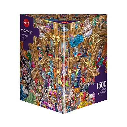 Heye Masked Ball 1500 Teile Triangular Cartoonpuzzle, Silver, 60 x 80 cm von Heye