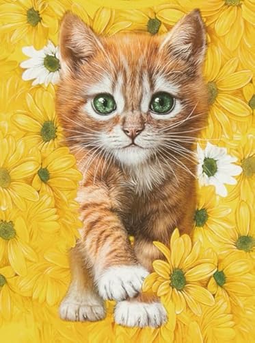 1000 Piece,Flowers Cute Cat Art Oil Painting Posters,Puzzles Colourful,Elderly Memory Cognition Games,Lernspielzeug Für Kinder,Wand Kunst Dekoration Zt308Qa von HfmQuisutron