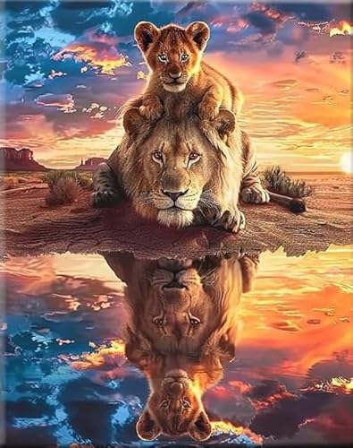 Animal Lionss Painting,1000 Teile,Abstrakte Kunst Puzzle,Erwachsene Personalisiertes Herausforderung-Spielzeug,Familie Stressabbau Spiels Tr26Gf von HfmQuisutron