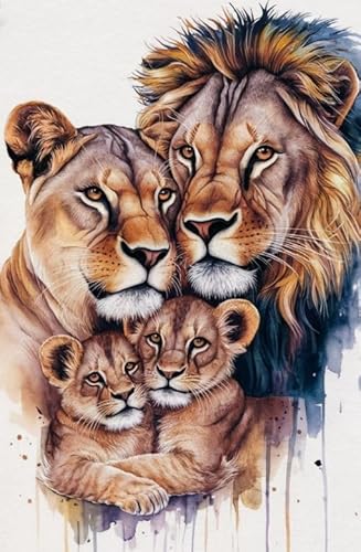 Animal Lionss Painting,1000 Teile,Abstrakte Kunst Puzzle,Erwachsene Personalisiertes Herausforderung-Spielzeug,Familie Stressabbau Spiels Tr27Gf von HfmQuisutron