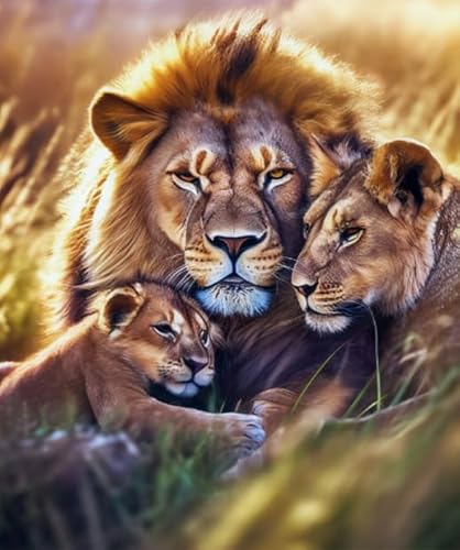 Animal Lionss Painting,1000 Teile,Abstrakte Kunst Puzzle,Erwachsene Personalisiertes Herausforderung-Spielzeug,Familie Stressabbau Spiels Tr28Gf von HfmQuisutron