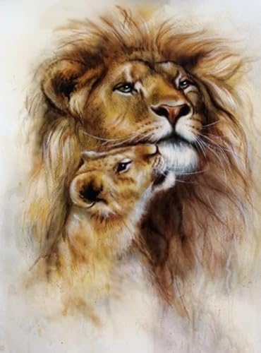 Animal Lionss Painting,1000 Teile,Abstrakte Kunst Puzzle,Erwachsene Personalisiertes Herausforderung-Spielzeug,Familie Stressabbau Spiels Tr29Gf von HfmQuisutron