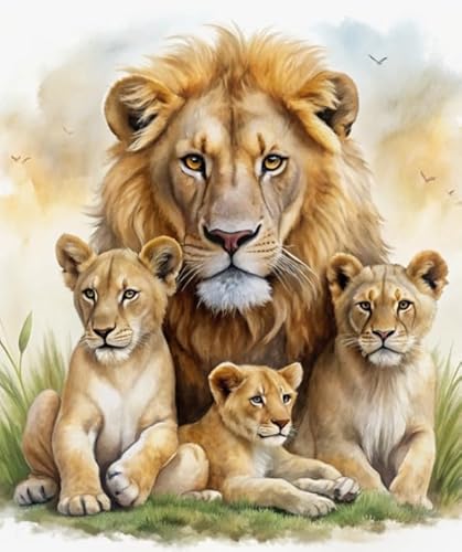 Animal Lionss Painting,1000 Teile,Abstrakte Kunst Puzzle,Erwachsene Personalisiertes Herausforderung-Spielzeug,Familie Stressabbau Spiels Tr30Gf von HfmQuisutron