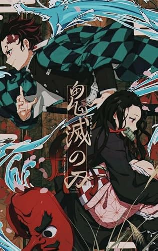 HfmQuisutron Jigsaw Puzzle 1000 Pieces Japanese Anime Classic Tanjirou Poster Colorful Ability Game for The Whole Family Adult Wd158Tr von HfmQuisutron