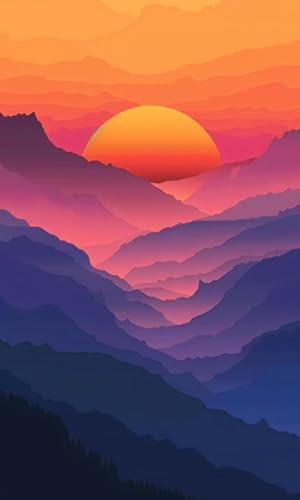 HfmQuisutron Jigsaw Puzzle 1000 Pieces Picture of Mountain Peaks Setting Sun Landscape Posters for Adult and Toy Stress Relief Game Wj183Zp von HfmQuisutron