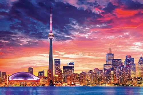 HfmQuisutron Jigsaw Puzzle 1000 Stück Stadt Toronto Reise Landschaft Poster Holz Buntes Geschicklichkeitsspiel Für Die Ganze Familie Erwachsene Yw216Az von HfmQuisutron