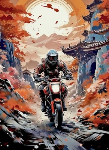 HfmQuisutron Jigsaw Puzzle 1000 Teile Spiel Abstrakte Farbe Motorrad Kunst Poster Holzpuzzle Poster Holz Für Erwachsene Kinder Spiele Lernspielzeug Df158Zq von HfmQuisutron