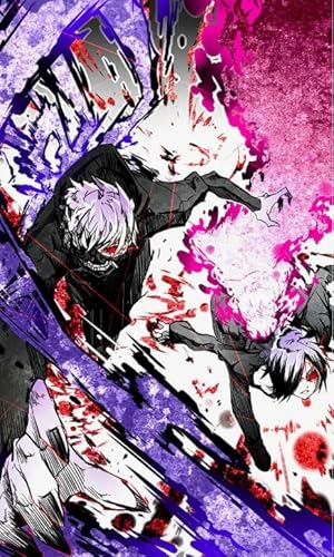 HfmQuisutron Jigsaw Puzzles 1000 Pcs, Japanese Animes Tokyo Jinmu Tokyo Ken Kaneki,Colourful,Gedächtnis Und Wahrnehmung Spiels,Erwachsene Familie Lehrreich Spielzeug Fc446Pj von HfmQuisutron