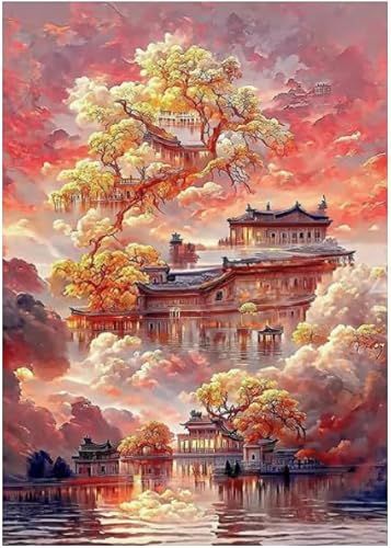 HfmQuisutron Jigsaw Puzzles 1000 Stück Assembling Bild japanische Landschaft Malerei für Erwachsene Spiele Lernspielzeug Qd62Kz von HfmQuisutron