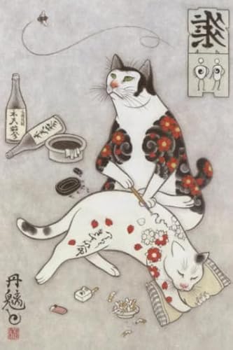 Japanese Retro Cats Paintings,1000 Pcs Puzzles,Art Poster Fun Puzzle,Stressabbau-Spiel Für Erwachsene Kunstbild,Lernspielzeug Für Kinder,Wand Kunst Dekoration Xd84Zs von HfmQuisutron