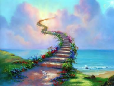 Paintings Landschaft Flowers Abstract Art Stairways,Puzzle 1000 Teile,Bunt,Unregelmäßiges Puzzle,Memory Games for Adults,Wand Kunst Dekoration Xd347Zs von HfmQuisutron