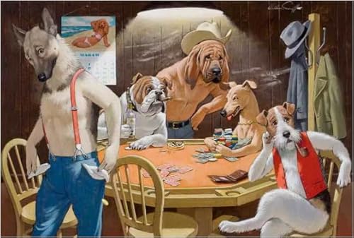 Puzzle 1000 Teile - Dogs Playing Poker - Abstrakte Poster-Kunst-Puzzle - Spielzeug Zum Stressabbau Für Erwachsene Und Familien Zy10Qk von HfmQuisutron