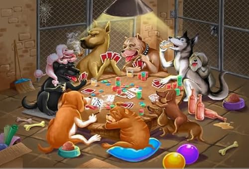 Puzzle 1000 Teile - Dogs Playing Poker - Abstrakte Poster-Kunst-Puzzle - Spielzeug Zum Stressabbau Für Erwachsene Und Familien Zy11Qk von HfmQuisutron