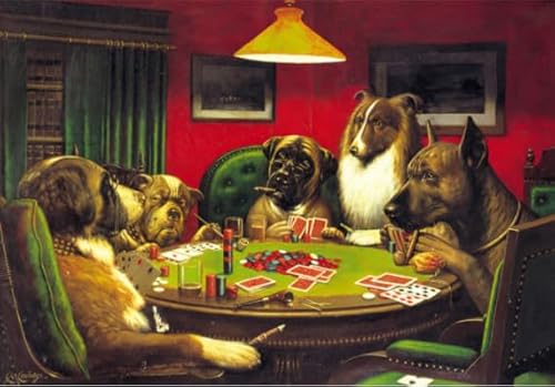 Puzzle 1000 Teile - Dogs Playing Poker - Abstrakte Poster-Kunst-Puzzle - Spielzeug Zum Stressabbau Für Erwachsene Und Familien Zy6Qk von HfmQuisutron