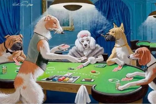 Puzzle 1000 Teile - Dogs Playing Poker - Abstrakte Poster-Kunst-Puzzle - Spielzeug Zum Stressabbau Für Erwachsene Und Familien Zy8Qk von HfmQuisutron