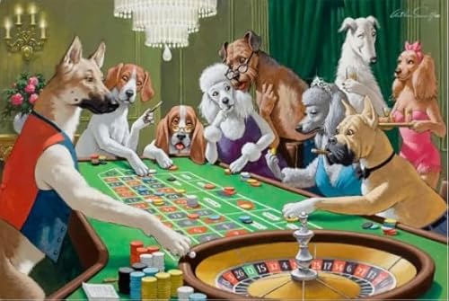 Puzzle 1000 Teile - Dogs Playing Poker - Abstrakte Poster-Kunst-Puzzle - Spielzeug Zum Stressabbau Für Erwachsene Und Familien Zy9Qk von HfmQuisutron