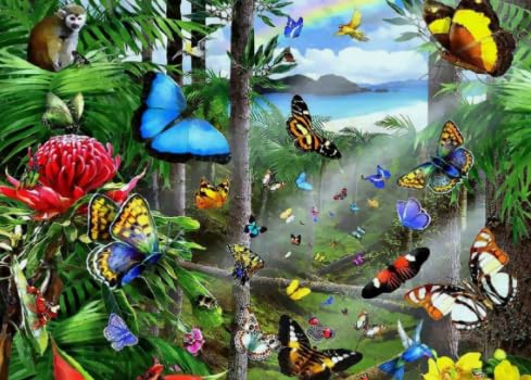 Puzzles 1000 Teile,Butterflys Plant Color Puzzle Kunstbild,Unregelmäßiges Puzzle,Lernspielzeug Für Kinder,Wand Kunst Dekoration,Gedächtnis Erkenntnis Spiele Xd9Zs von HfmQuisutron