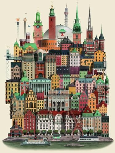 Puzzles 1000 Teiles,Lernspielzeug Für Kinder,Swedish City Travel Art Poster,Colour Puzzle,Gedächtnis Spiele Für Erwachsene Ya65Qn von HfmQuisutron