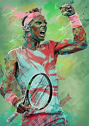 Tennis Player Abstrakte Kunst Posters,1000 Teile Puzzles,Colourful, Difficult，Wand Kunst Dekoration,Puzzles Puzzle Für Erwachsene Teenagers Zt210Qa von HfmQuisutron