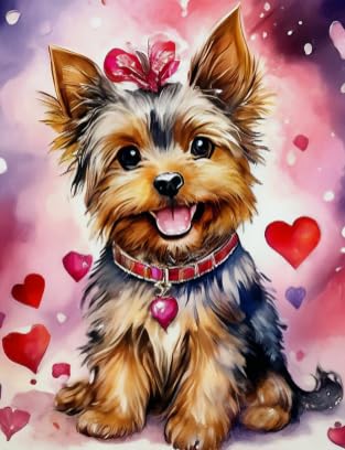 Yorkshires Terrierss Art Dog Cute Animals,Puzzles 1000 Pcs,Lernspielzeug Für Kinder,Bunt,Puzzles for Elderly Adults,Unregelmäßige Puzzle Teile Xd102Zs von HfmQuisutron