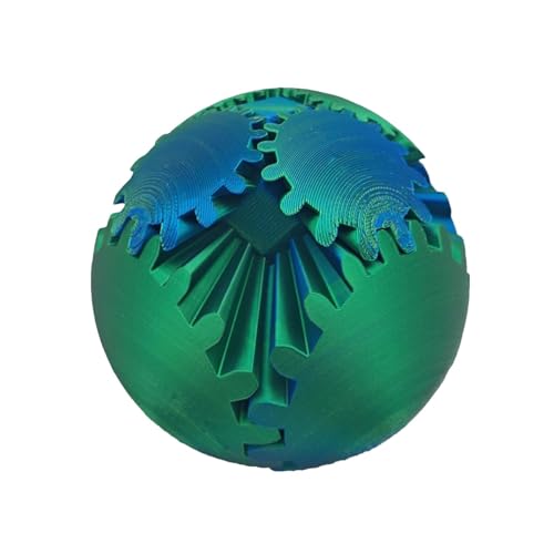 HgbfMij Gear Ball 3D Printed Gear Ball Spin Ball Fidget Toy, 3D Gedrucktes Zahnradkugel, 3D Schaltkugel Spielzeug, Getriebekugel Zappeliges Spielzeug, Gear Toy for Stress and Relaxing von HgbfMij