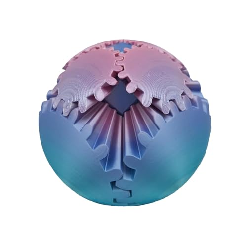 HgbfMij Gear Ball 3D Printed Gear Ball Spin Ball Fidget Toy, 3D Gedrucktes Zahnradkugel, 3D Schaltkugel Spielzeug, Getriebekugel Zappeliges Spielzeug, Gear Toy for Stress and Relaxing von HgbfMij