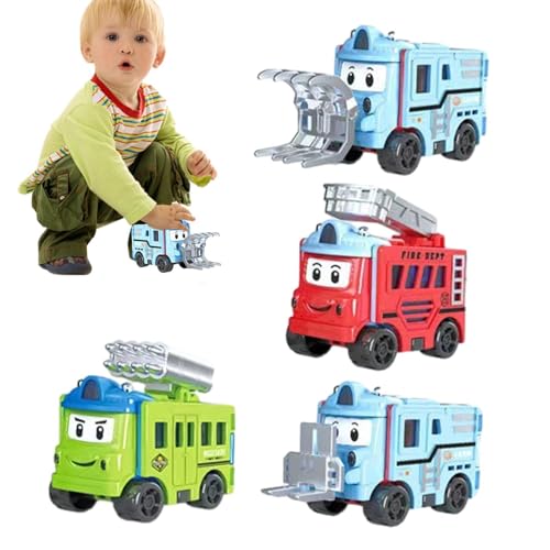 HgbfMij Spielzeugfahrzeuge zum Zurückziehen, Schulbus zum Zurückziehen - Verwandlung von Spielzeugfahrzeugen, Autos, Schulbussen - Energiesparend, keine Batterien erforderlich, interaktives Spielzeug von HgbfMij