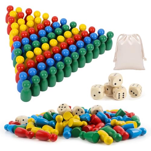 HhBdy 160 Stück Spielfiguren für Brettspiele Bunte Spielfiguren Bunte Halmakegel Holzpuppen Spielfiguren Spielfiguren aus Holz für Brettspiele 5 Würfel aus Holz für 1 Aufbewahrungstasche HhBdy 160 Stück Spielfiguren für Brettspiele Bunte Spielfiguren Bunte Halmakegel Holzpuppen Spielfiguren Spielfiguren aus Holz für Brettspiele 5 Würfel aus Holz für 1 Aufbewahrungstasche von HhBdy