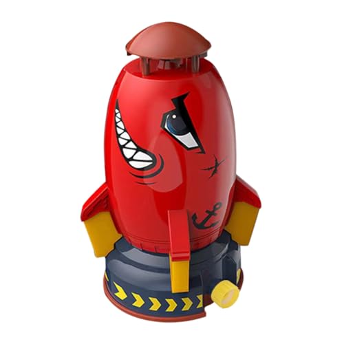 HiGropcore Rocket Launcher Raketenwerfer für Kinder Rocket Wassersprinkler Kinder Outdoor Wassersprinkler,Outdoor Wasserspielzeug Sprinkler Sommergarten-Rasen-Wasserspielzeug-Spray (Rot) von HiGropcore