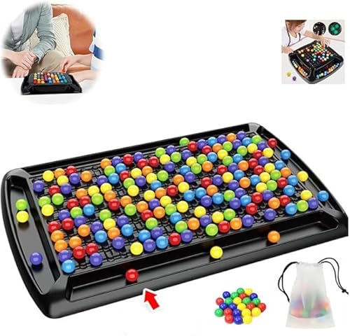 Intellektuelles Schachbrett - Duales Duell,40/80/120/241 Stück Regenbogenball Schachspiel Familienspiel und Strategiespiel für Kinder und Erwachsene, Tischspiel mit Buntkugeln (241 Stück) von HiGropcore