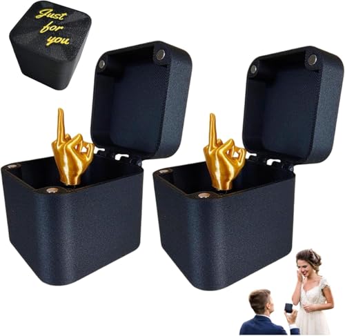 Mittelfinger-Überraschungs-Geschenk-Box, Mittelfinger-Überraschungs-Geschenkbox,Mittelfinger-Handstatue, lustiges Mittelfinger-Geschenk für Büro.Parodie-Handstreich-Pop-Up-Geschenk mit Box (2PCS) von HiGropcore