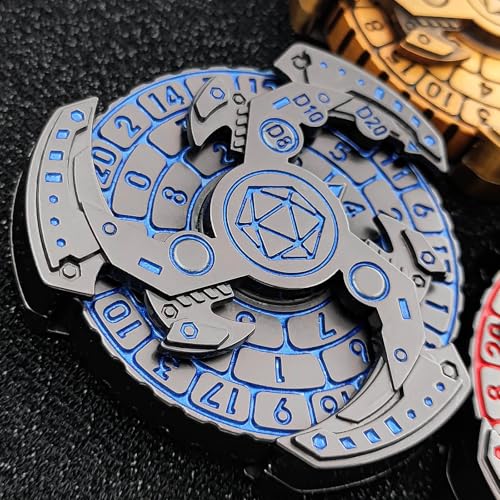 Roulette-Würfelspinner,Schatten Roulette Würfelspiel für DND Würfel Set, Dragon Metallic Würfel Rotierende Dungeon-Würfel,Einzigartiger Würfelspinner für Dungeons and Dragon Spiel (Retro Blau) von HiGropcore