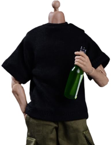 HiPlay 1/12 Scale Figure Doll Clothes: Black T-Shirt for 6-inch Collectible Action Figure AT202200B (AT202200B Black) von HiPlay