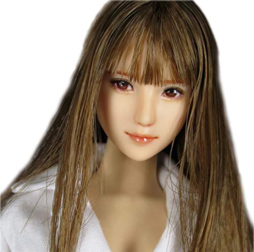 HiPlay 1/6 Scale Female Figure Head Sculpt, 100% Handmade & Customized Makeup, Anime Style, Beauty Charming Girl Doll Head for 12" Action Figure TBLeague/Obitsu/JIAOU CDH68 (Natural Skin) von HiPlay