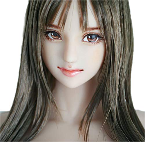 HiPlay 1/6 Scale Female Figure Head Sculpt, 100% Handmade & Customized Makeup, Anime Style, Beauty Charming Girl Doll Head for 12" Action Figure TBLeague/Obitsu/JIAOU CDH73 (Natural Skin) von HiPlay