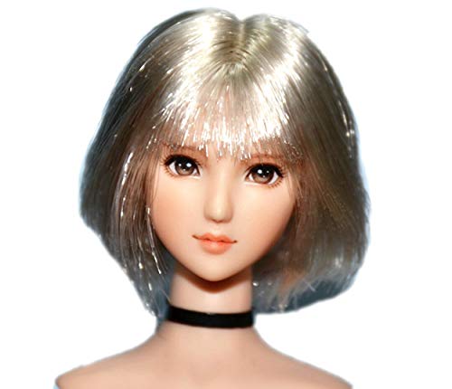 HiPlay 1/6 Scale Female Figure Head Sculpt, 100% Handmade & Customized Makeup, Beauty Charming Girl Doll Head for 12" Action Figure TBLeague/Obitsu/JIAOU CDH27 (White Skin) von HiPlay