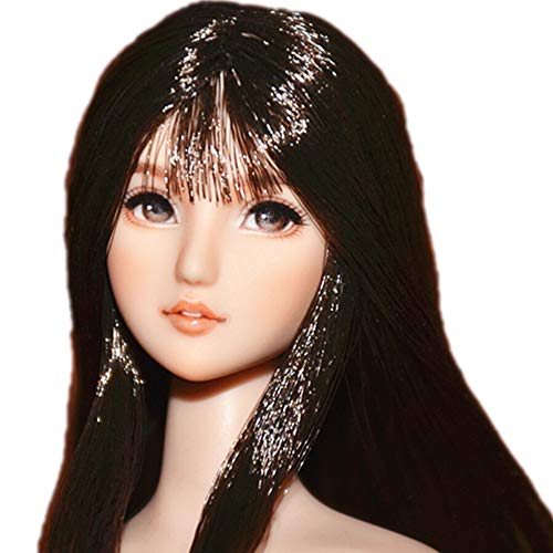 HiPlay 1/6 Scale Female Figure Head Sculpt, 100% Handmade & Customized Makeup, Beauty Charming Girl Doll Head for 12" Action Figure TBLeague/Obitsu/JIAOU CDH28 (Natural Skin) von HiPlay